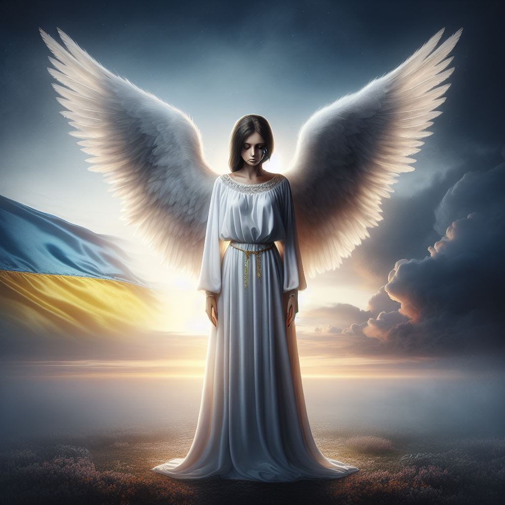 An angel crying for Ukraine